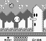 Kirby's Dream Land Game Boy gameplay - Whispy Woods boss encounter