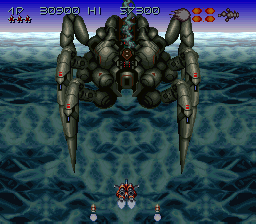 Axelay SNES Mode 7 stage - Konami 1992