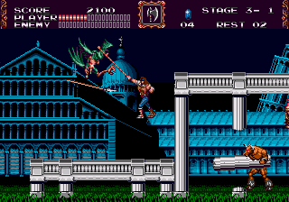 Castlevania Bloodlines Mega Drive gameplay - Konami 1994