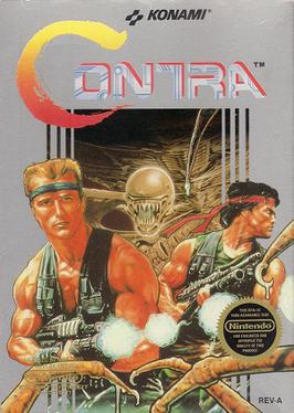 Contra NES box art - Konami 1988