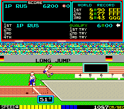 Track and Field arcade cabinet - Konami 1983