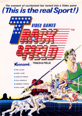 Track and Field arcade flyer - Konami 1983