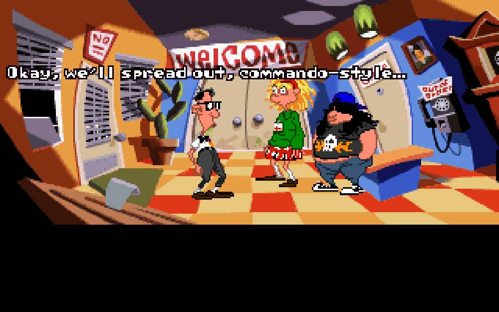 Day of the Tentacle - Hoagie in colonial America scene