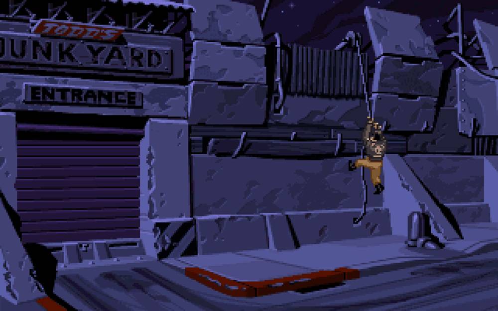 Full Throttle - gameplay scene with verb coin interface