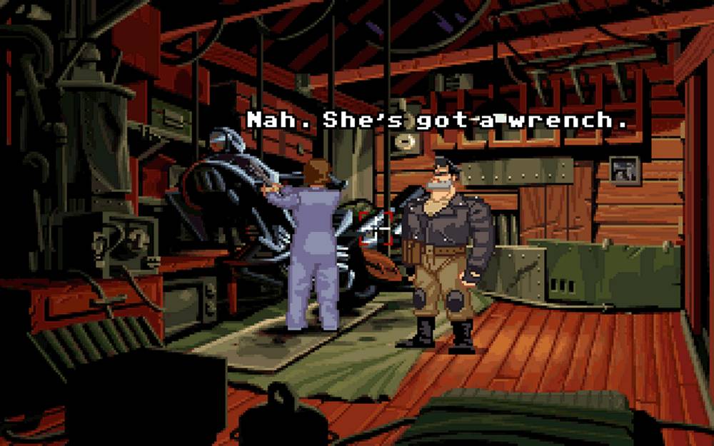 Full Throttle - Ben using the verb coin interaction interface