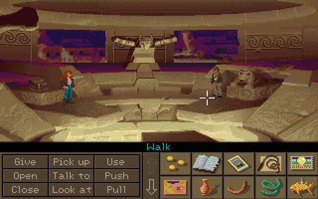 Indiana Jones Fate of Atlantis - Indy in a cave scene