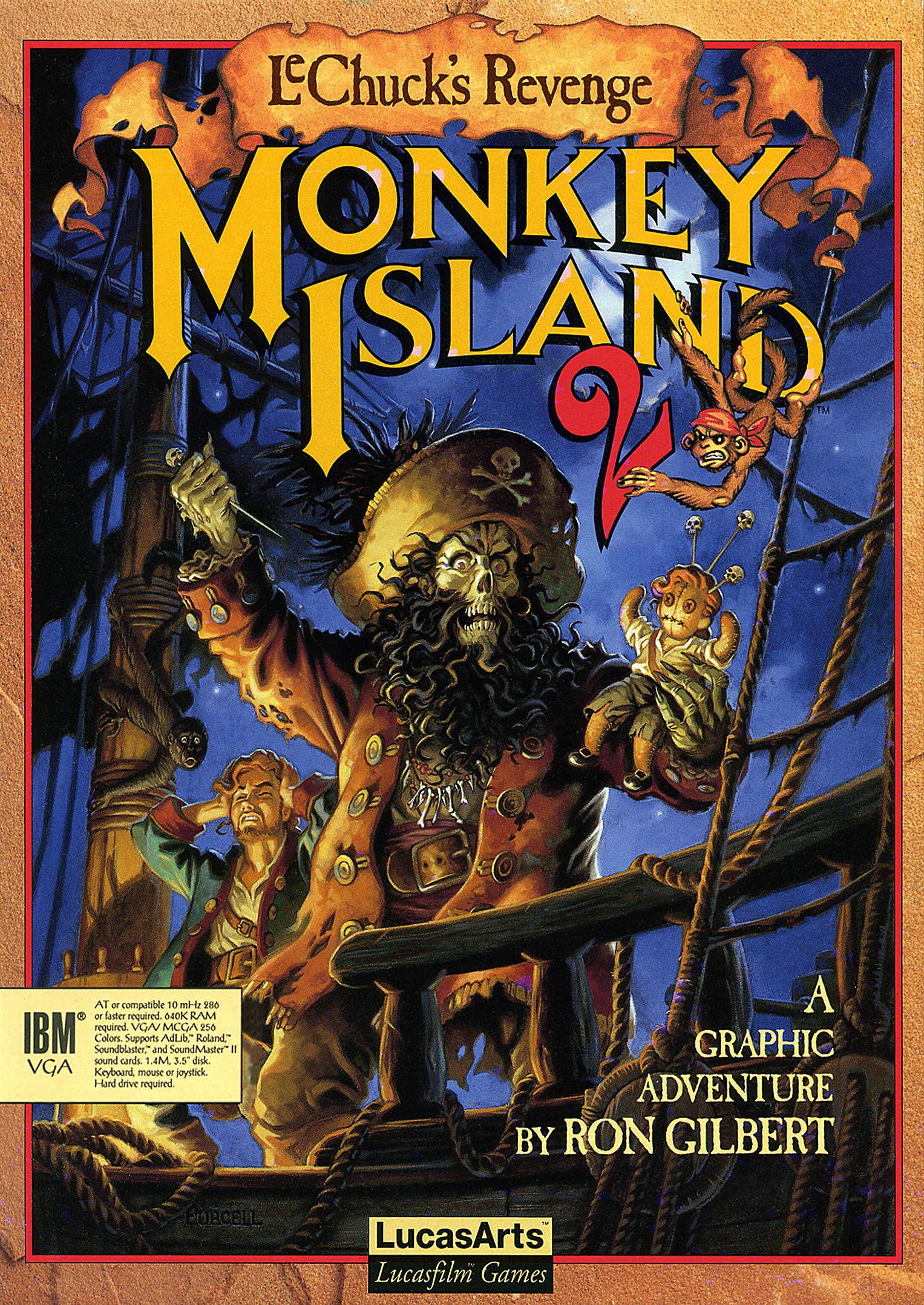 Monkey Island 2 LeChuck's Revenge box art showing LeChuck and Guybrush