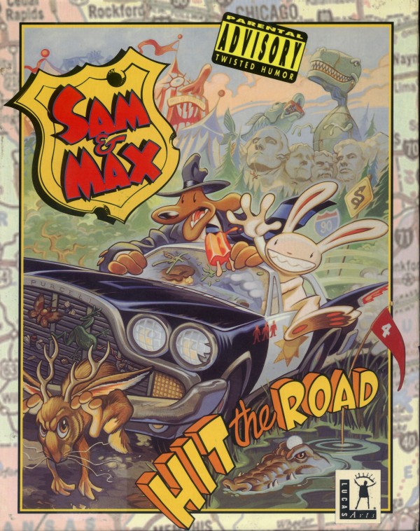 Sam and Max Hit the Road box art showing the freelance police duo