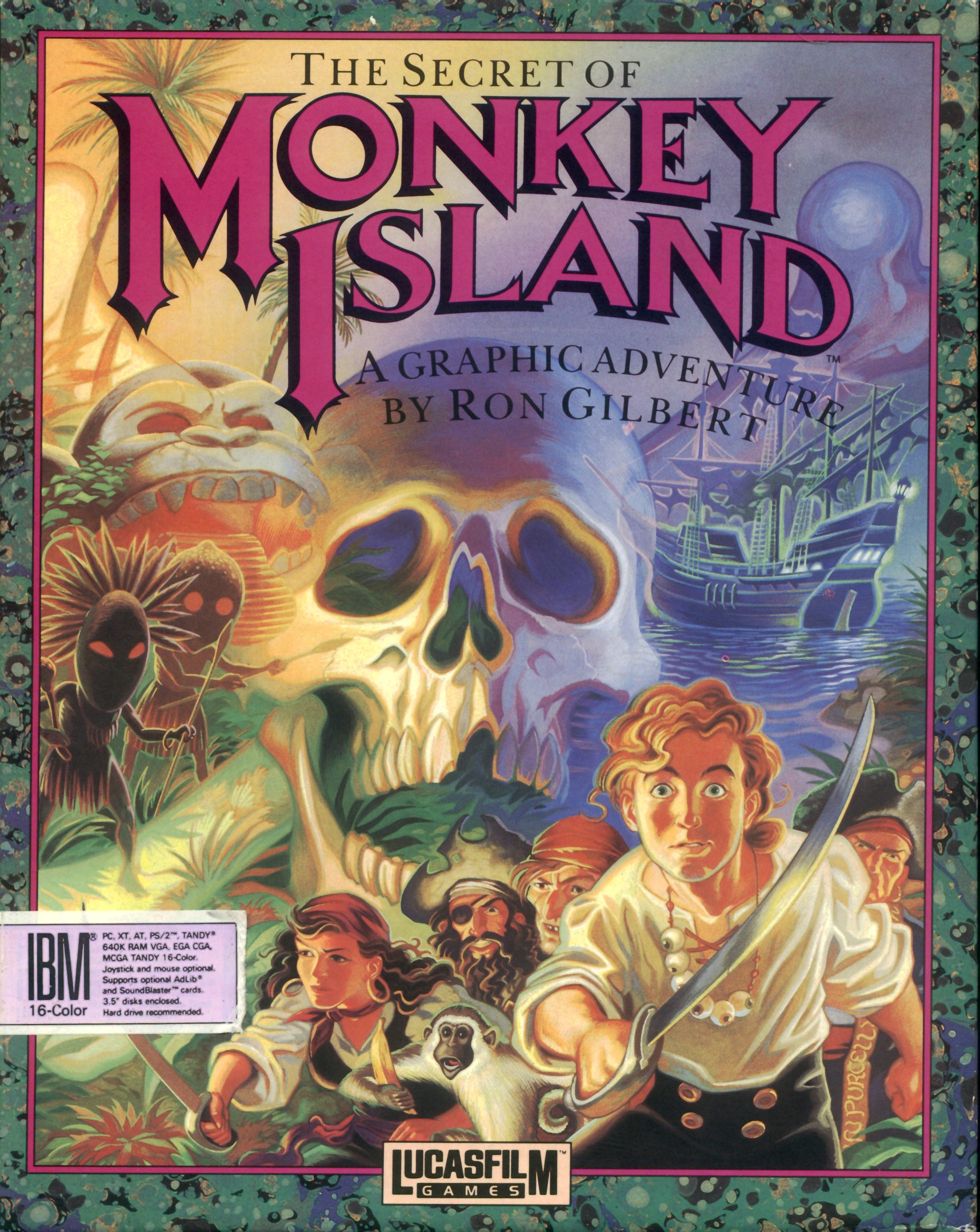 The Secret of Monkey Island box art with Guybrush Threepwood