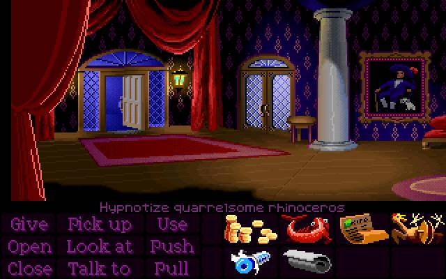 The Secret of Monkey Island - point and click interface on Melee Island