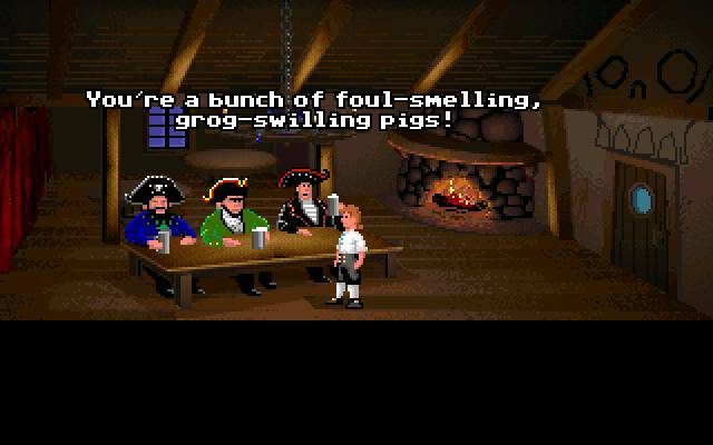 The Secret of Monkey Island - interior scene with SCUMM verb interface