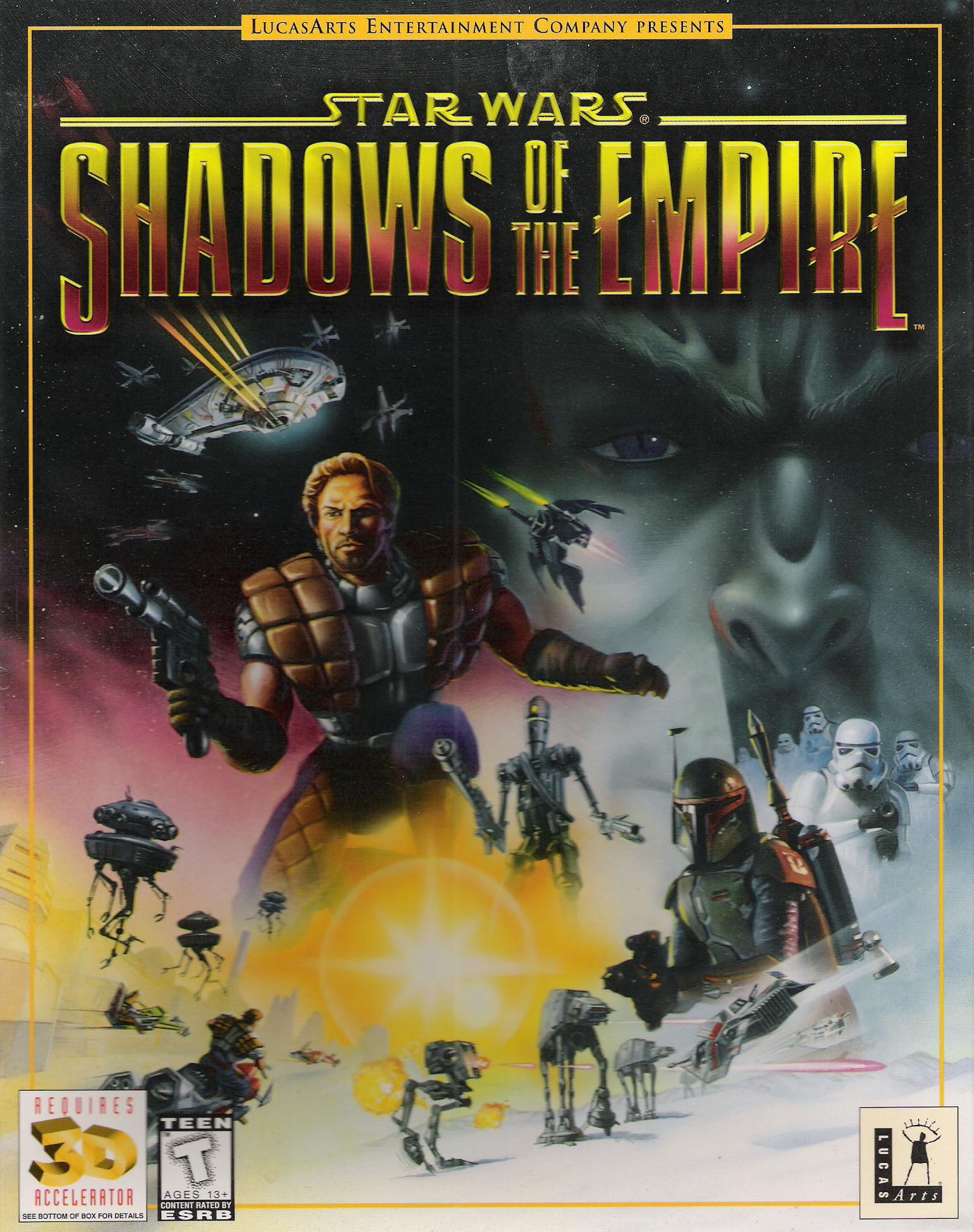 Star Wars Shadows of the Empire box art showing Dash Rendar