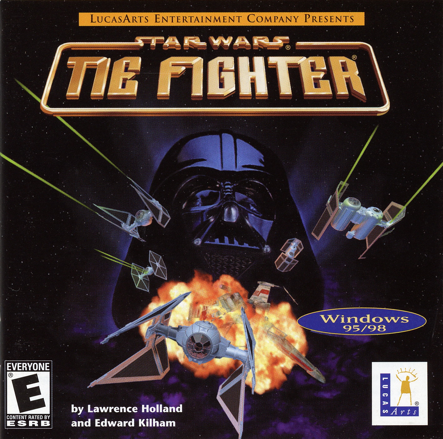 Star Wars TIE Fighter box art showing a TIE Fighter in formation
