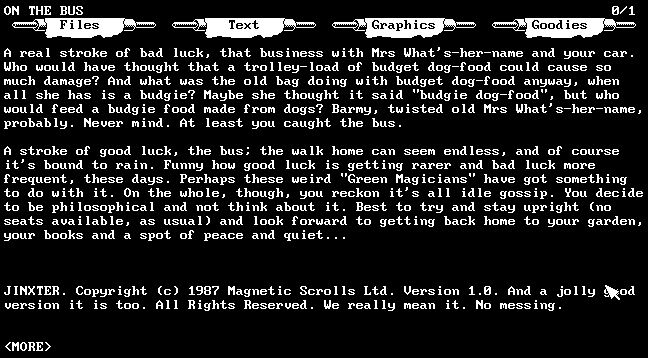 Jinxter - in-game 2, 1987