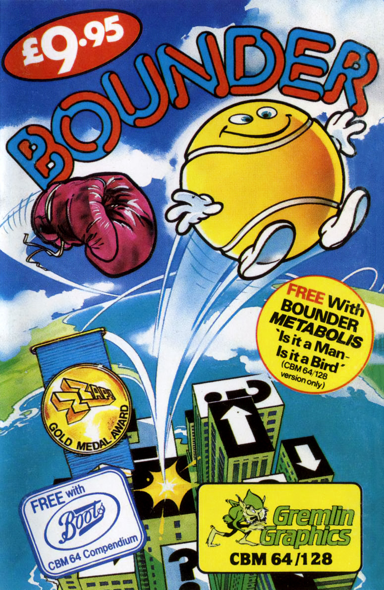 Bounder C64 cassette cover