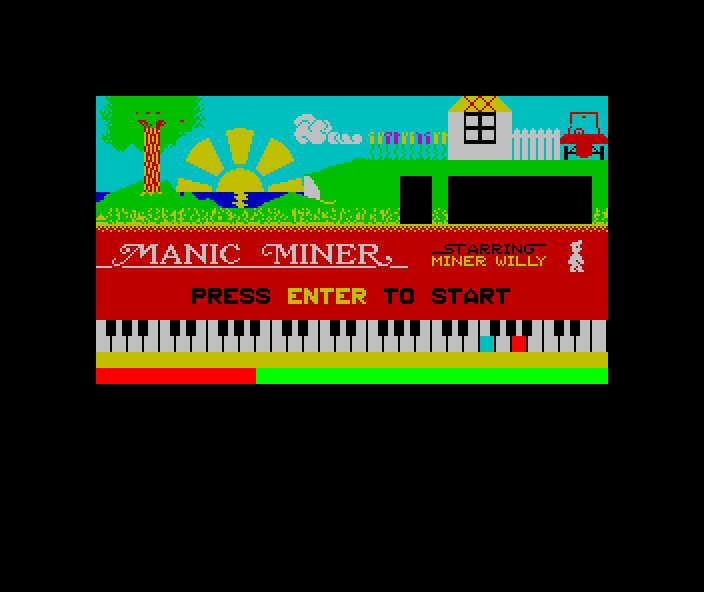 Manic Miner gameplay - Eugenia's World or later cavern, ZX Spectrum