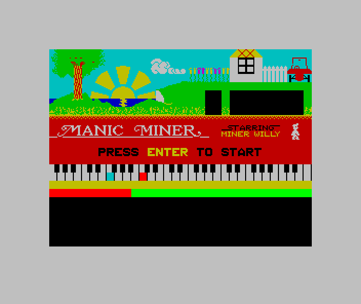 Manic Miner gameplay cavern 8, ZX Spectrum
