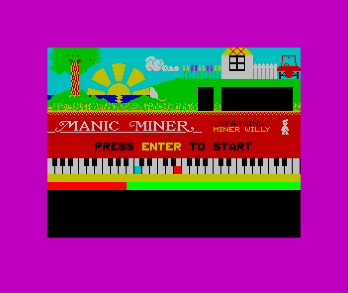 Manic Miner gameplay cavern 9, ZX Spectrum