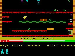 Manic Miner native ZX Spectrum screenshot at 256x192 pixels