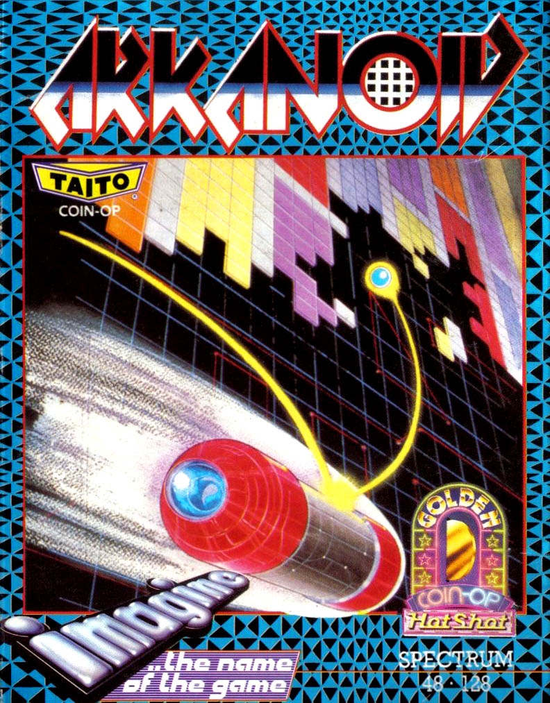 Arkanoid (1987) &mdash; ZX Spectrum cassette inlay art