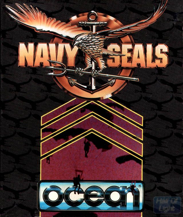 Navy SEALs (1991) &mdash; Amiga floppy disk inlay art by Bob Wakelin