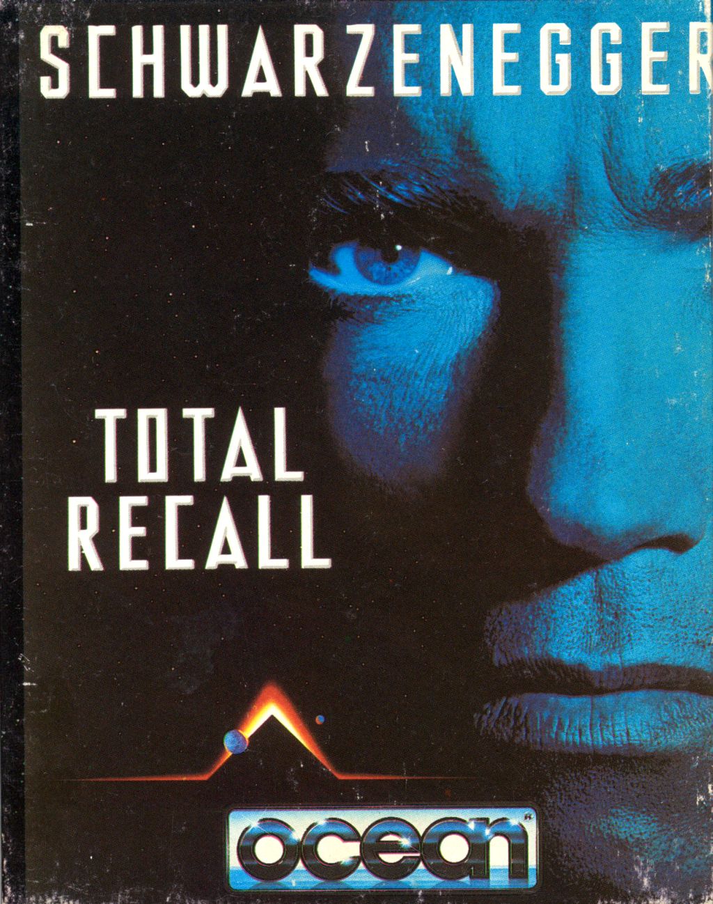 Total Recall (1990) &mdash; C64 cassette inlay art by Bob Wakelin