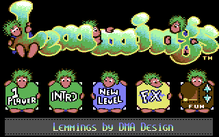 Lemmings - C64 gameplay