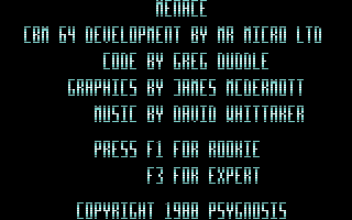 Menace - C64 gameplay