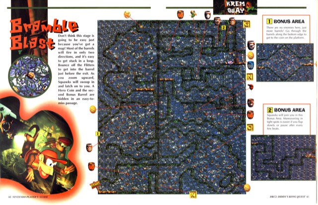 Donkey Kong Country 2 - Bramble Blast level in Krem Quay, setting for Stickerbush Symphony