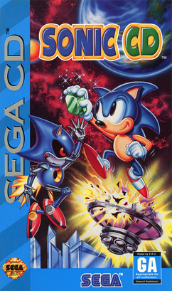 Sonic CD (1993) Sega CD box art - featuring Amy Rose and Metal Sonic