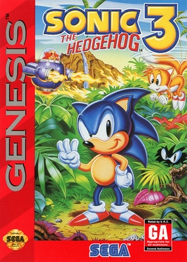 Sonic the Hedgehog 3 (1994) Mega Drive box art - Sonic, Tails, and Knuckles