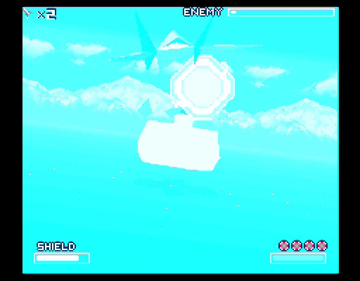 Star Fox SNES - boss encounter in space