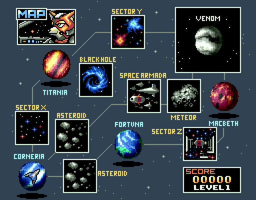 Star Fox SNES - Meteo asteroid belt