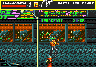 Streets of Rage 1 - Round 1 stage gameplay