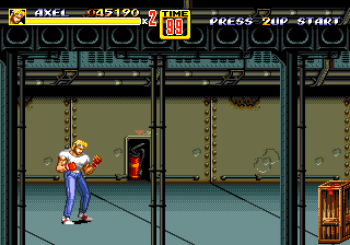 Streets of Rage 2 - Round 5 warehouse stage on Mega Drive