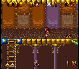 Aero the Acro-Bat SNES gameplay - platforming