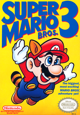 Super Mario Bros. 3 NES box art - Miyamoto's acclaimed sequel