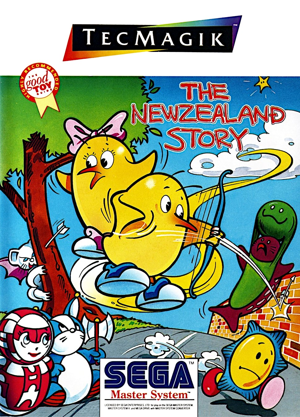 The New Zealand Story - Sega Master System box art (Europe 1992)