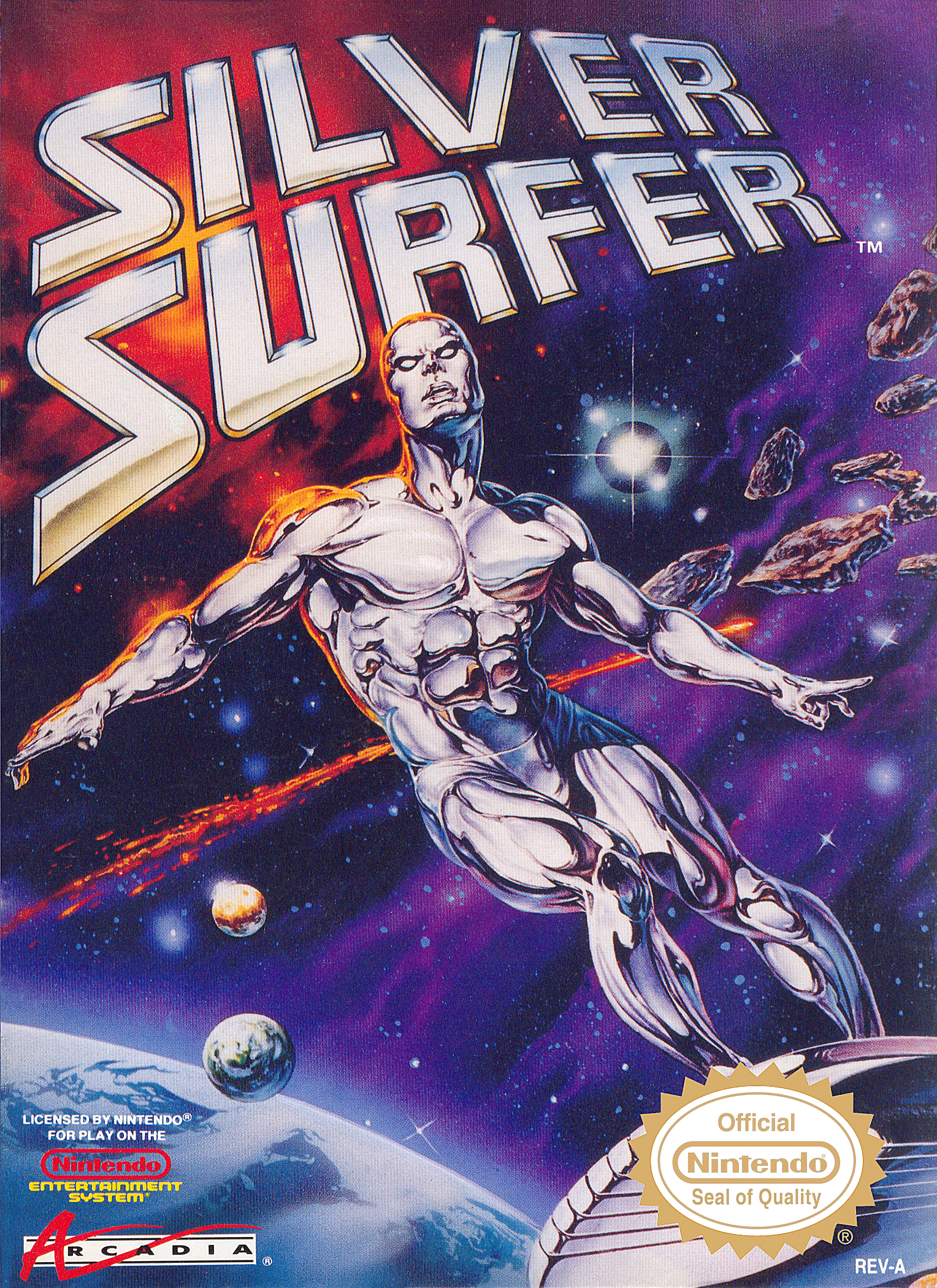 Silver Surfer NES box art front cover