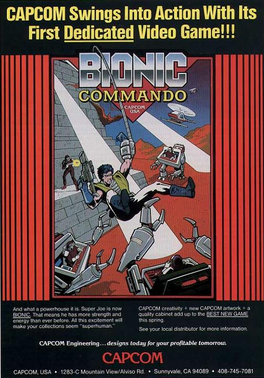 Bionic Commando 1988 arcade promotional flyer - Capcom