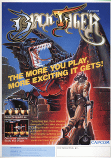 Black Tiger arcade promotional flyer - Capcom 1987