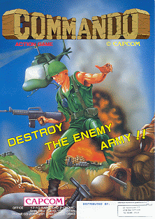 Commando arcade promotional flyer - Capcom 1985