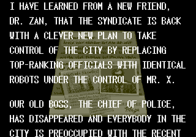 Streets of Rage 3 - opening Dr. Zan message