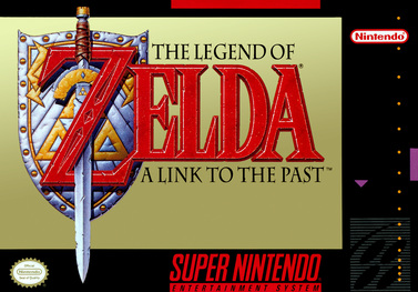 A Link to the Past - SNES North American box art featuring Link, the Master Sword, and Ganon