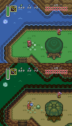 A Link to the Past SNES - Light World overworld showing Hyrule's landscape